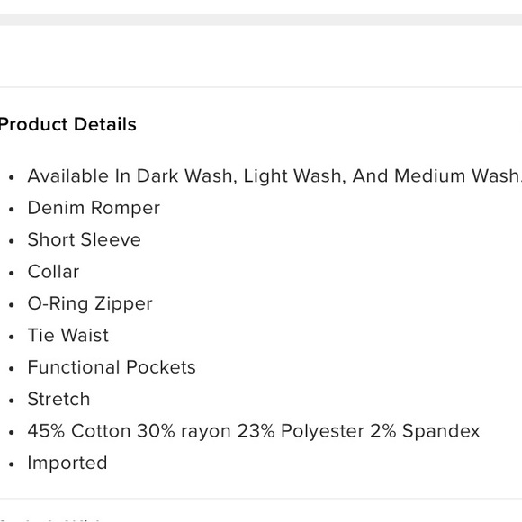 NWT Dakota Denim Romper - Picture 10 of 10